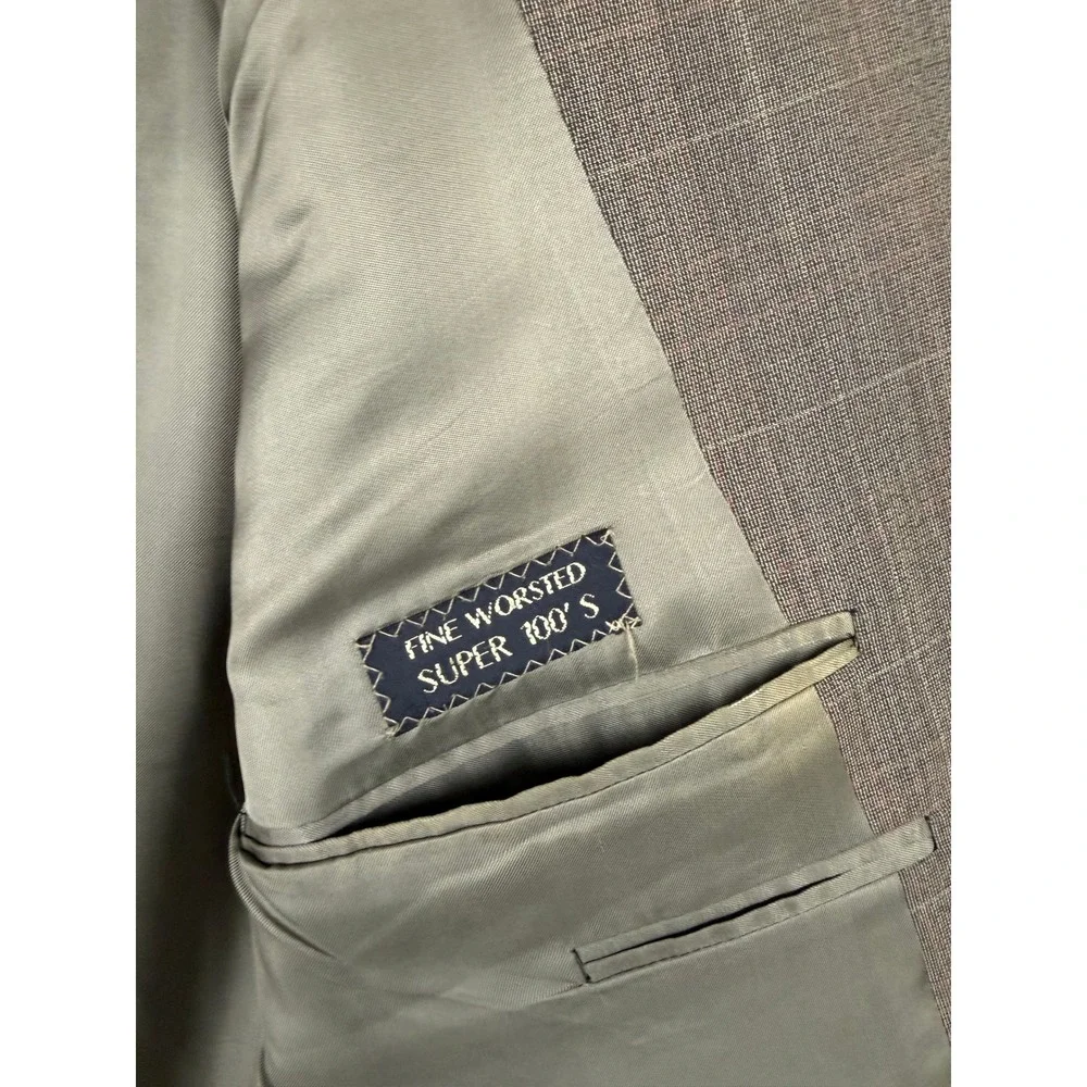 Ermenegildo Zegna Neiman Marcus Blazer Mens Olive Brown Super 100s Wool 3-Button